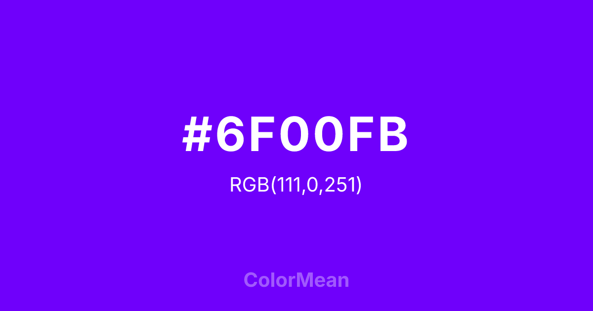 #6F00FB color swatch