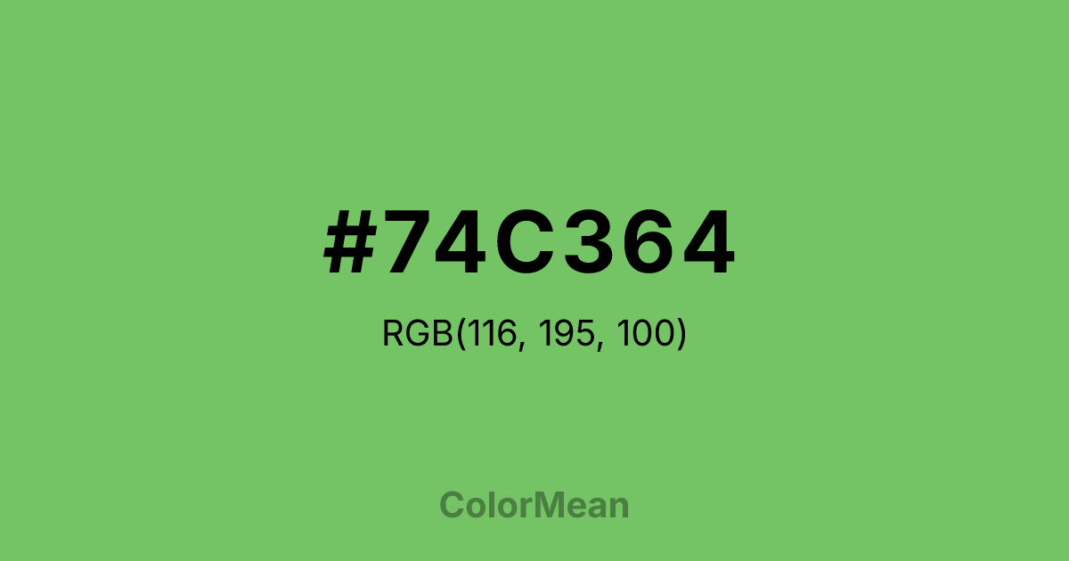 #74C364 color swatch