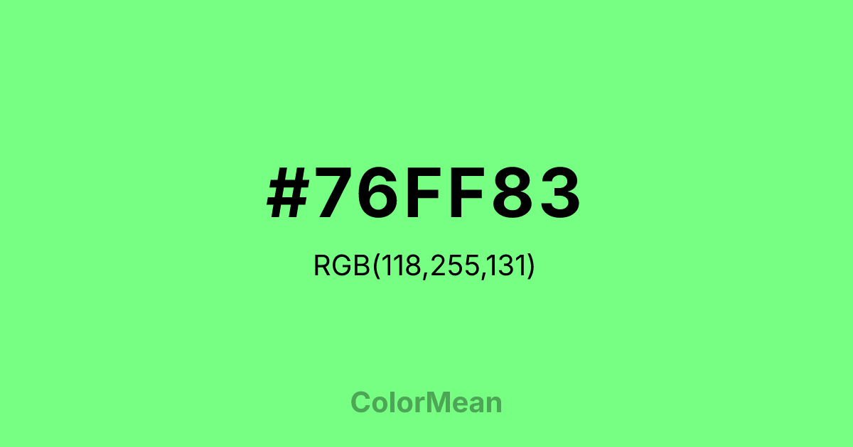 #76FF83 color swatch