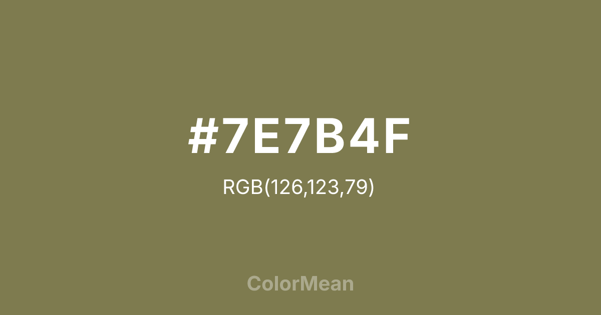 #7E7B4F color swatch