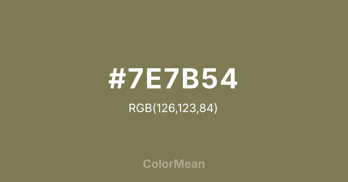 #7E7B54 color swatch