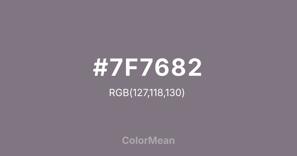 #7F7682 color swatch
