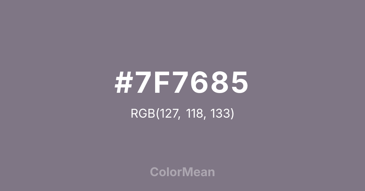 #7F7685 color swatch