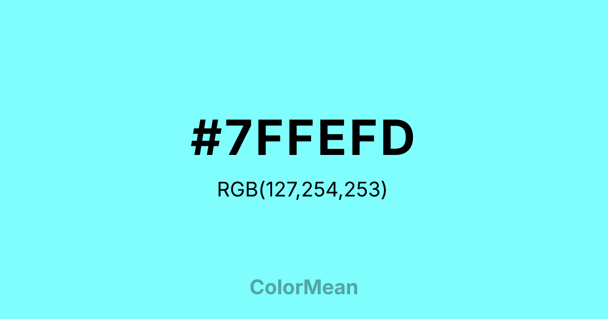 #7FFEFD color swatch