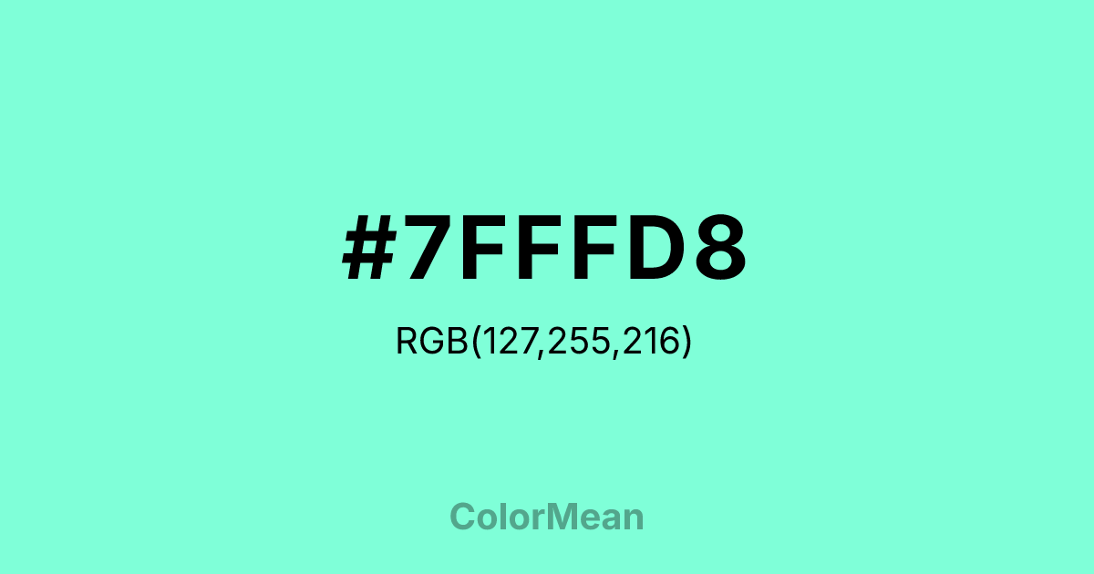 #7FFFD8 color swatch