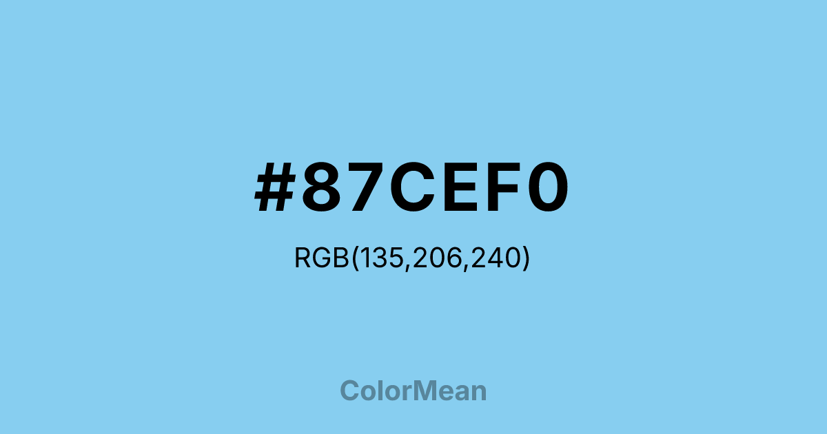 #87CEF0 color swatch