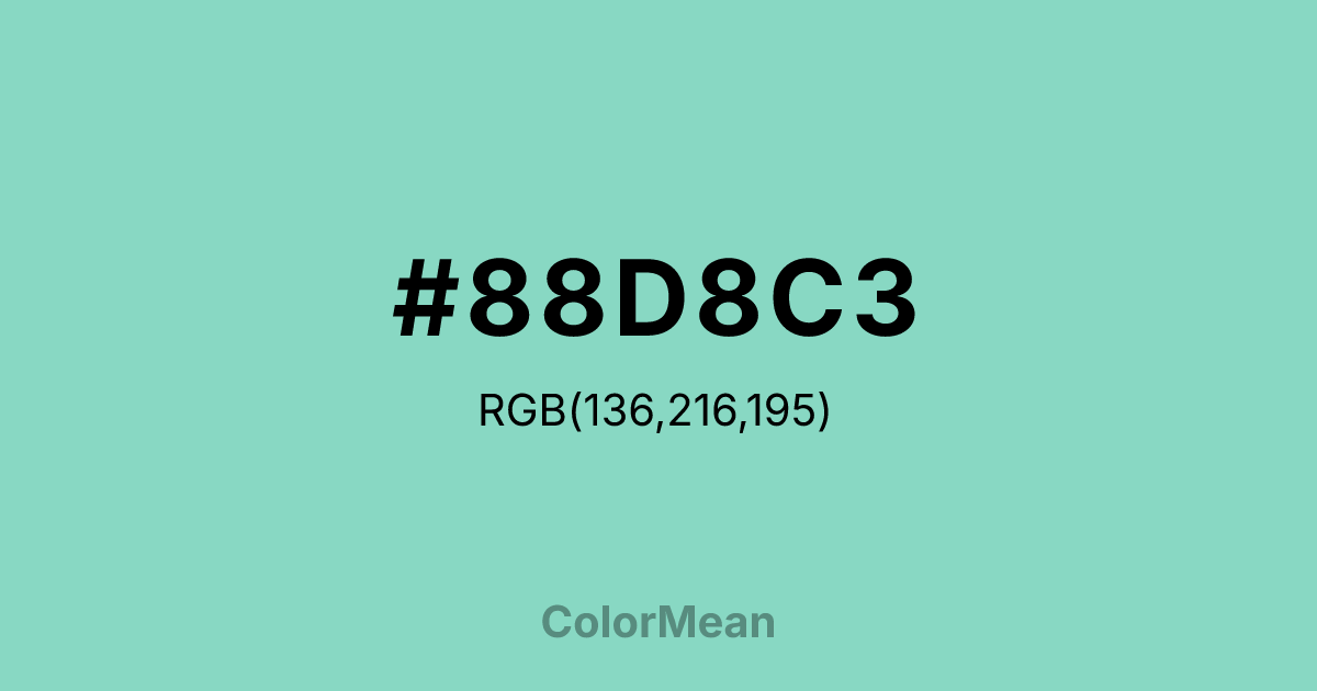 #88D8C3 color swatch