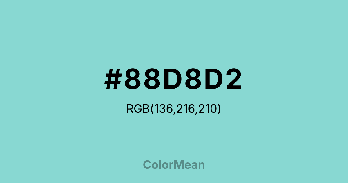 #88D8D2 color swatch
