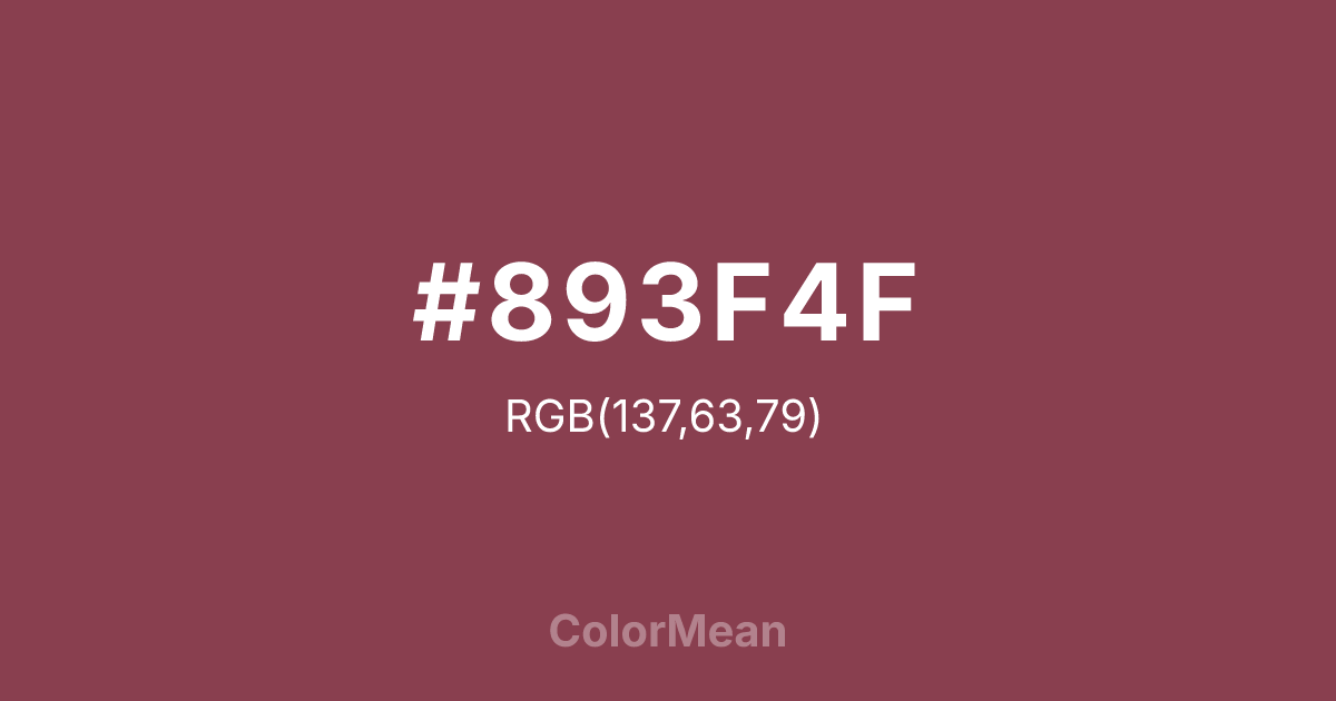 #893F4F color swatch