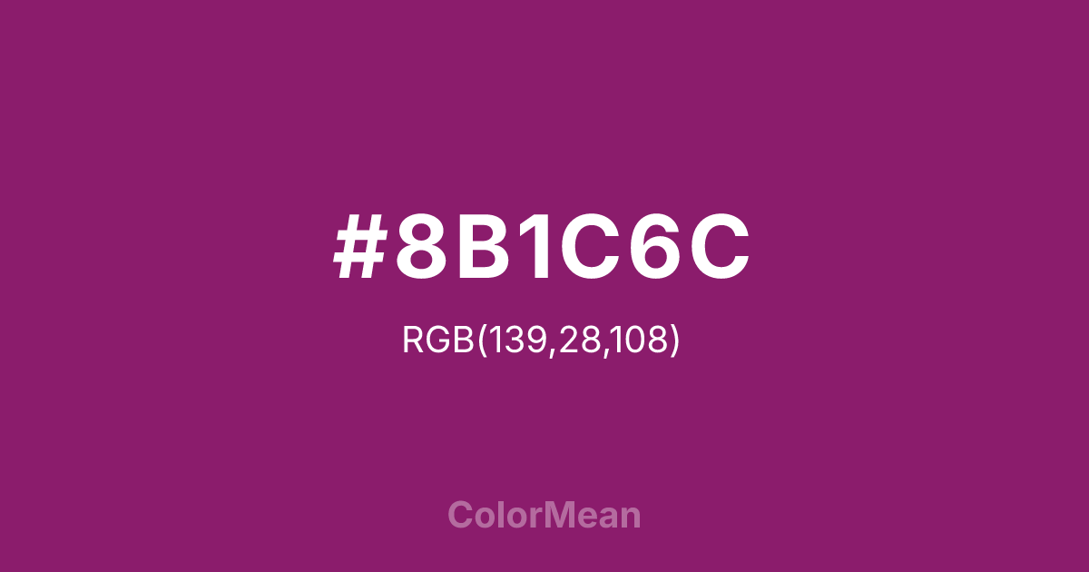 #8B1C6C color swatch