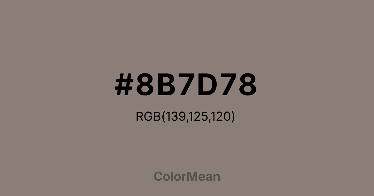 #8B7D78 color swatch