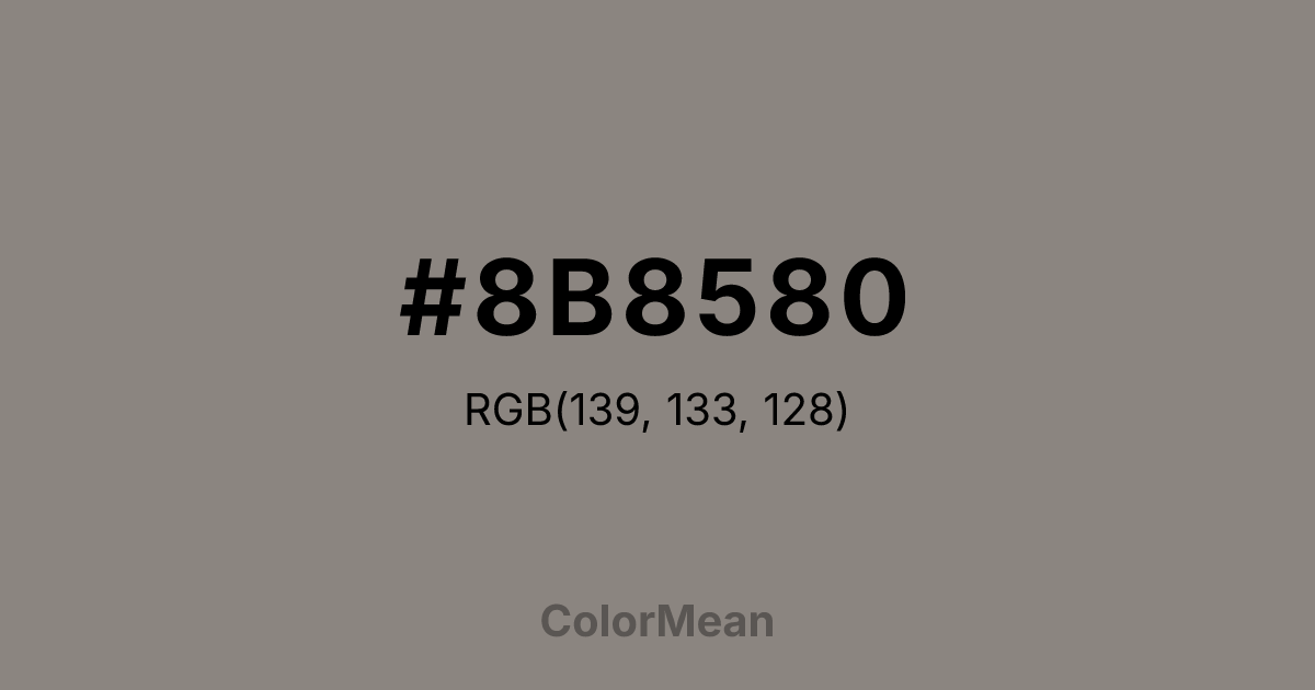 #8B8580 color swatch
