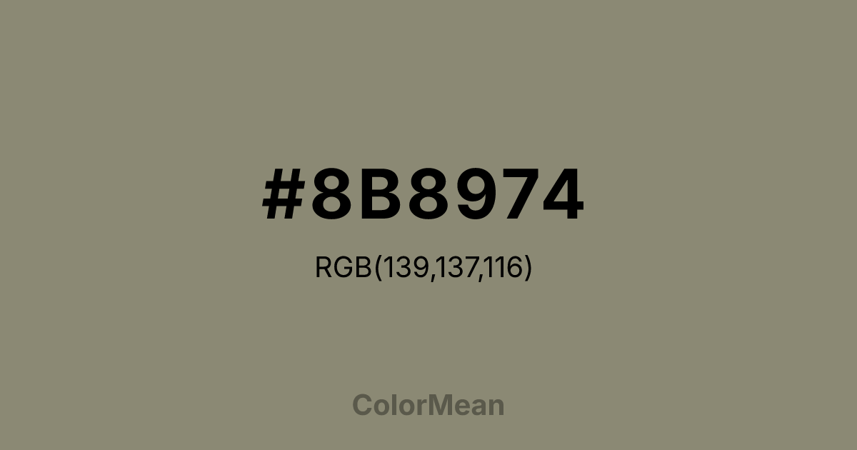 #8B8974 color swatch