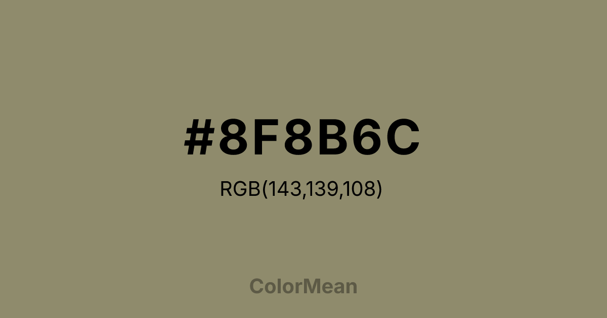 #8F8B6C color swatch