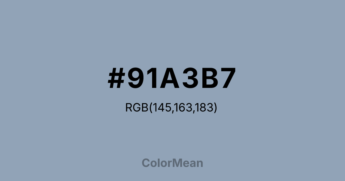 #91A3B7 color swatch