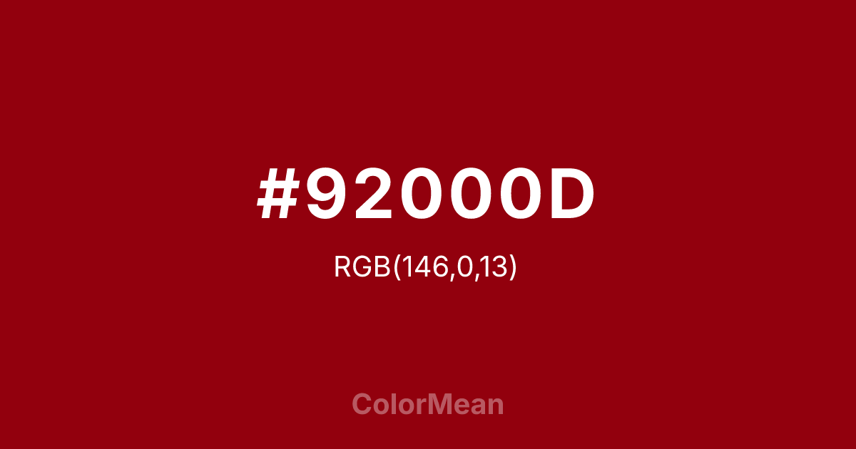 #92000D color swatch