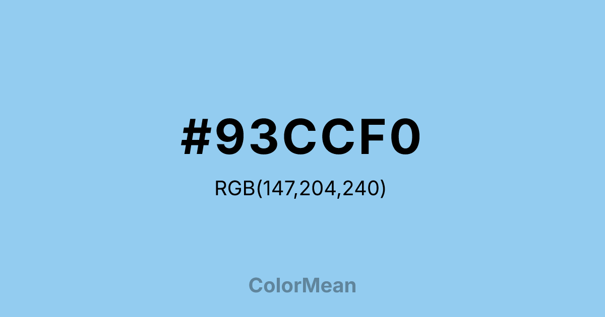 #93CCF0 color swatch