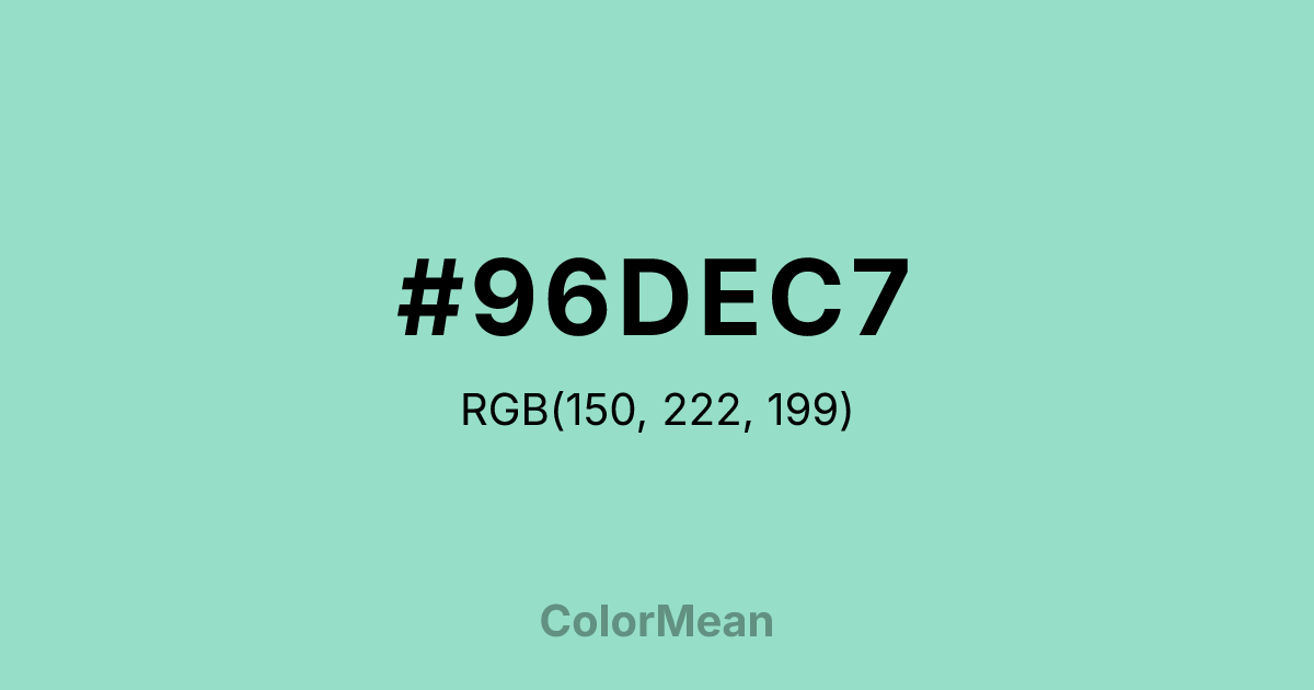 #96DEC7 color swatch