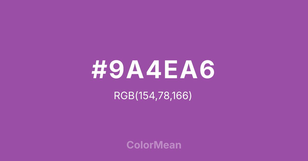 #9A4EA6 color swatch