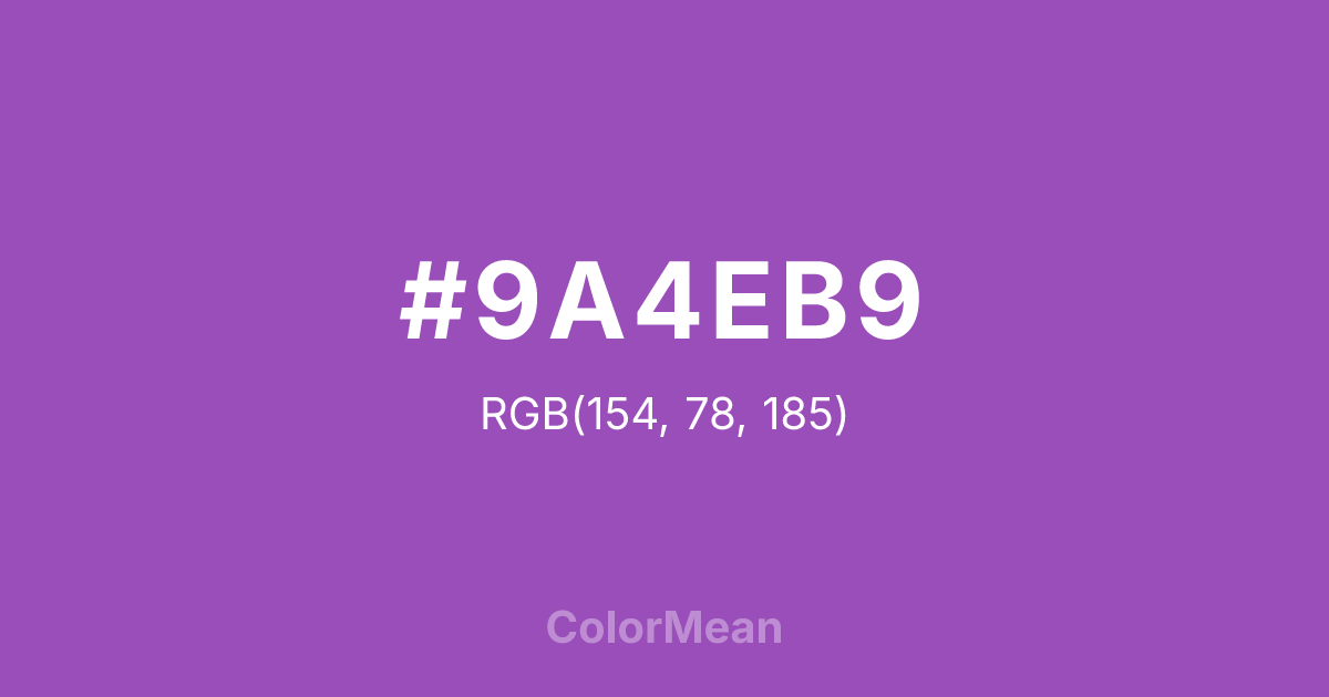 #9A4EB9 color swatch