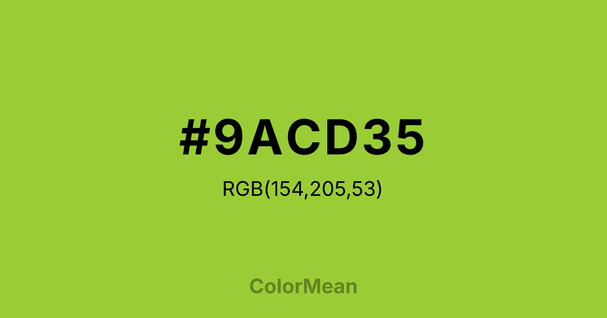 #9ACD35 color swatch