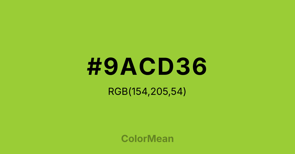 #9ACD36 color swatch