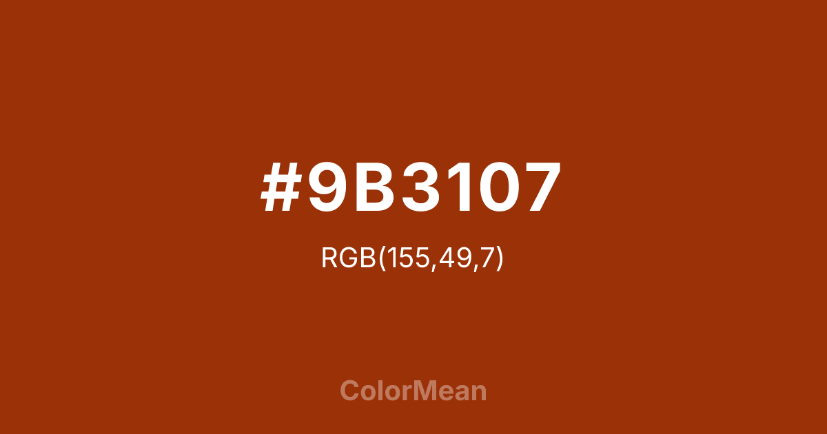 #9B3107 color swatch