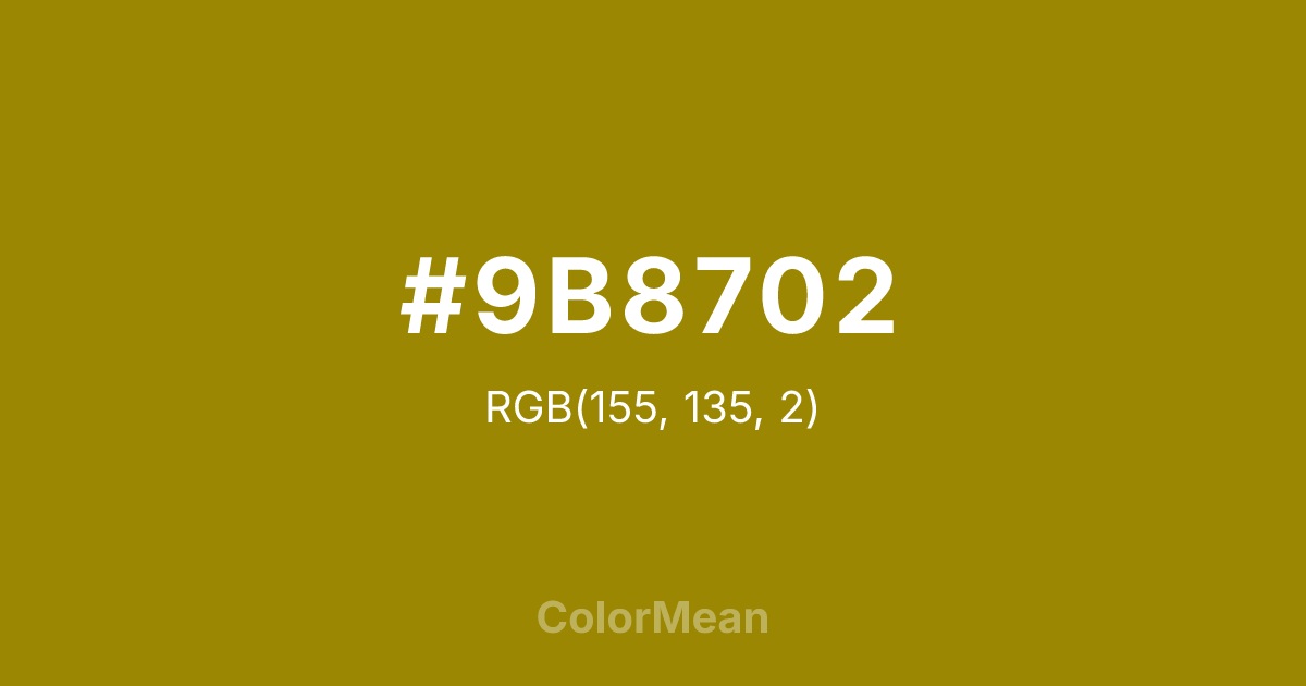 #9B8702 color swatch