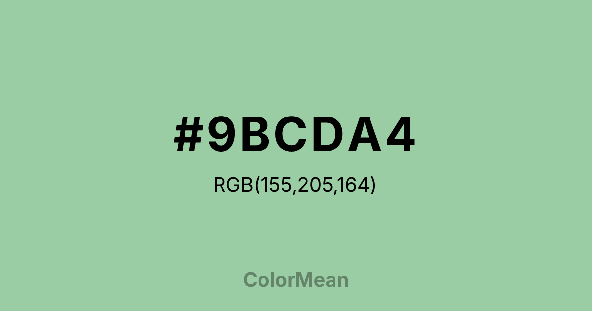 #9BCDA4 color swatch