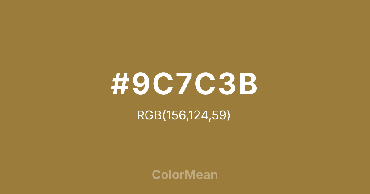 #9C7C3B color swatch