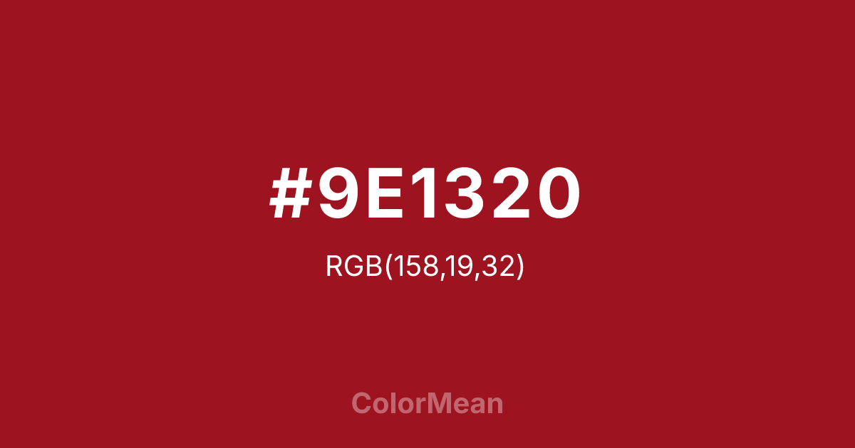 #9E1320 color swatch