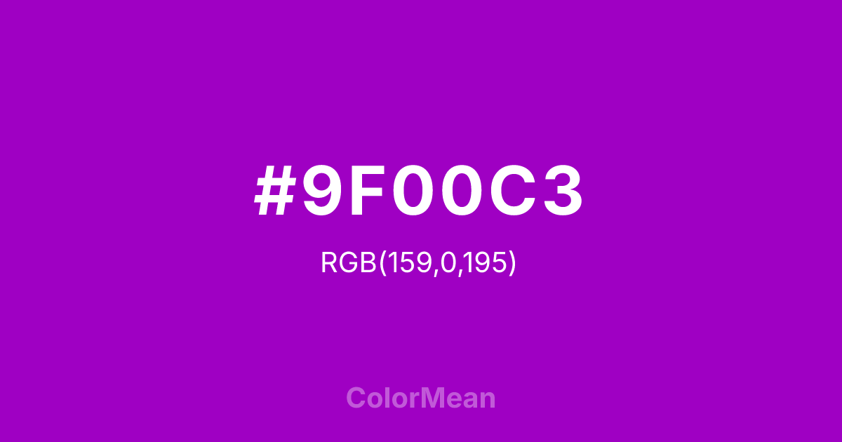 #9F00C3 color swatch
