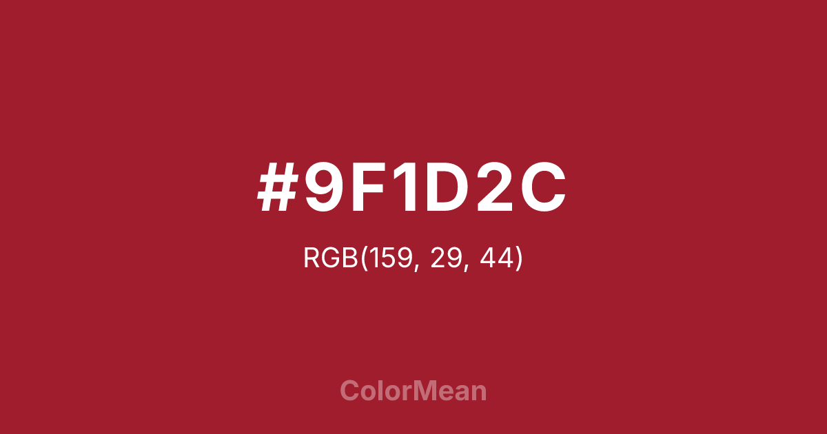 #9F1D2C color swatch