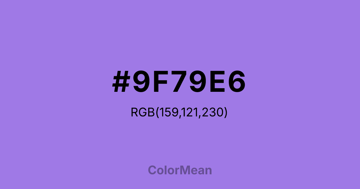 #9F79E6 color swatch