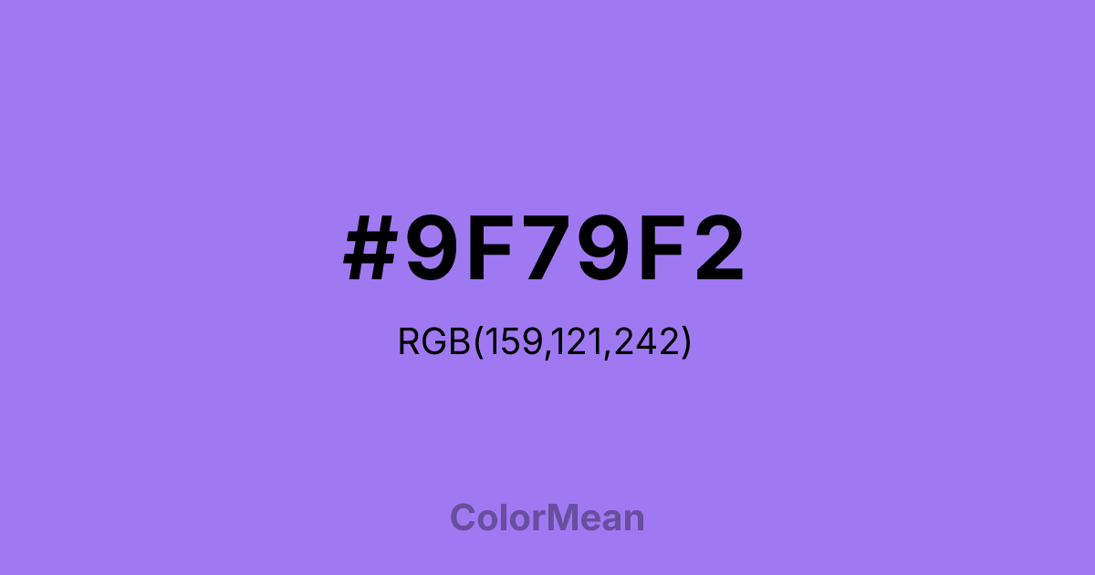 #9F79F2 color swatch