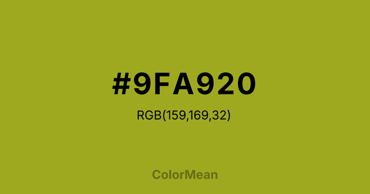 #9FA920 color swatch