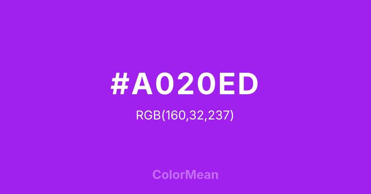 #A020ED color swatch
