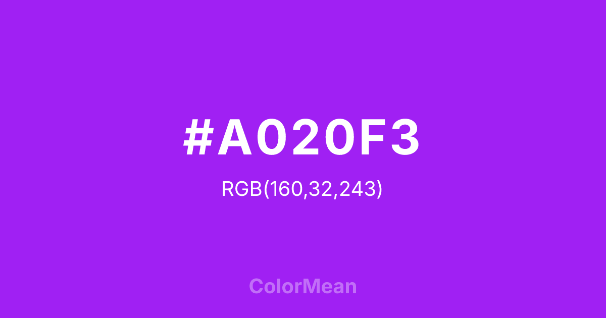 #A020F3 color swatch