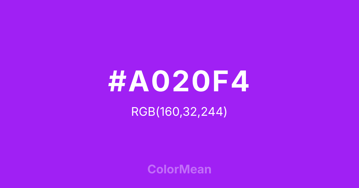 #A020F4 color swatch