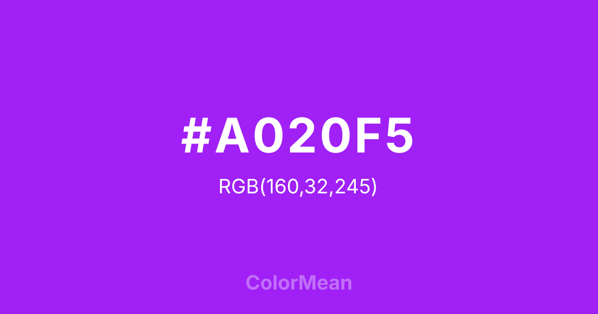#A020F5 color swatch