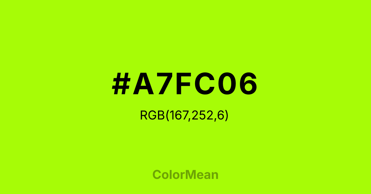 #A7FC06 color swatch