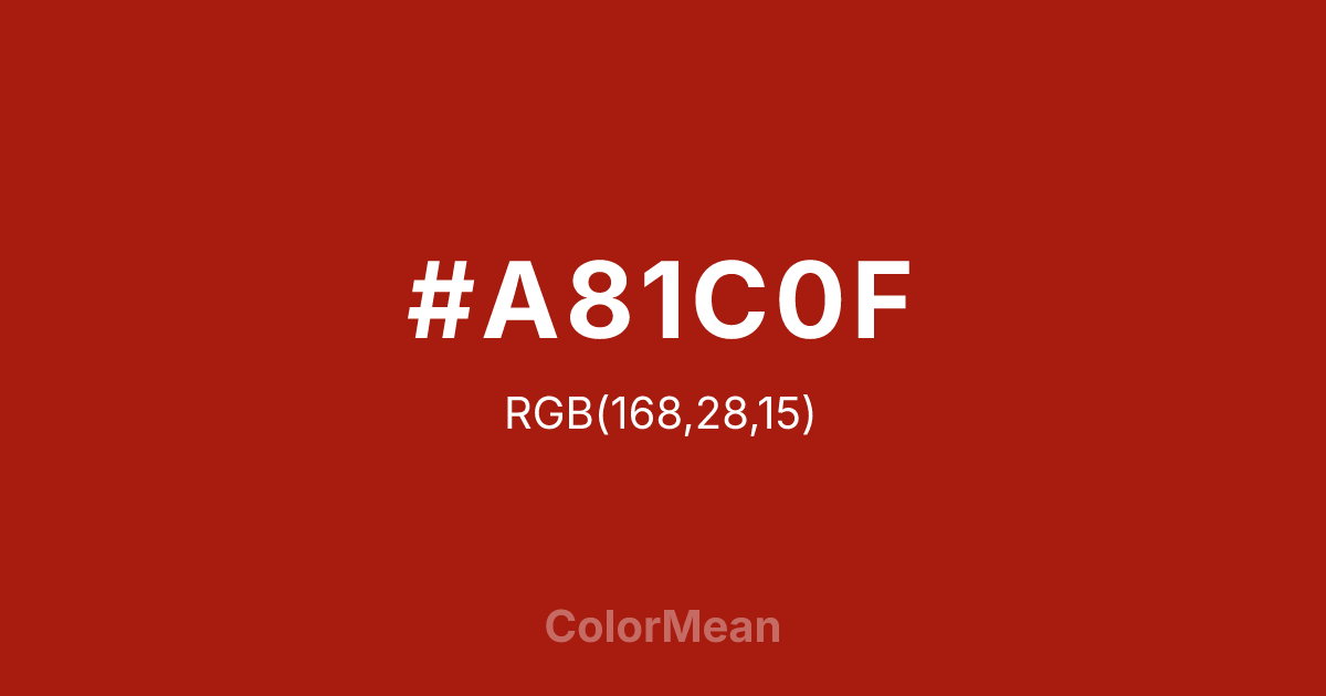 #A81C0F color swatch