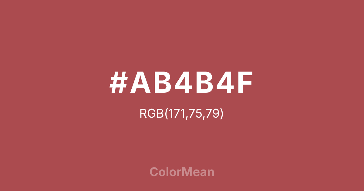 #AB4B4F color swatch