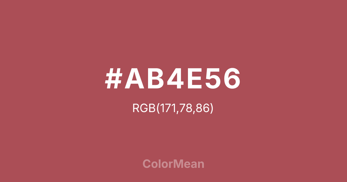 #AB4E56 color swatch