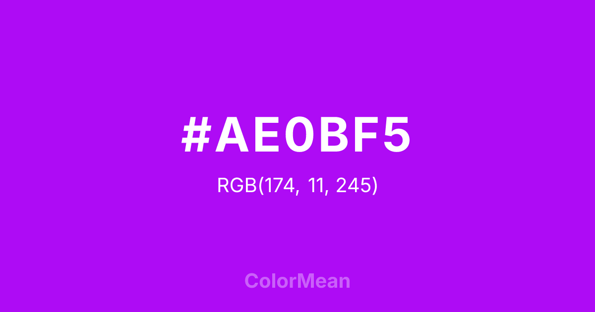#AE0BF5 color swatch