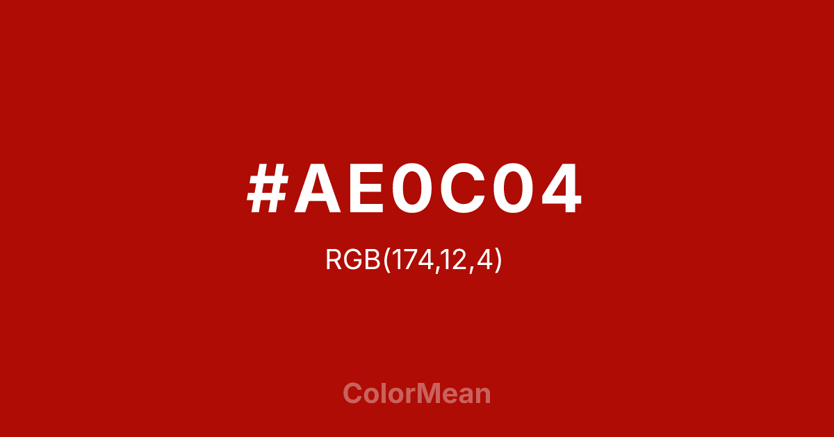 #AE0C04 color swatch