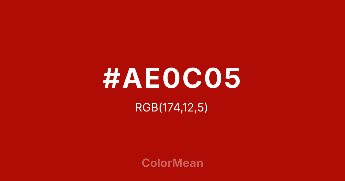 #AE0C05 color swatch