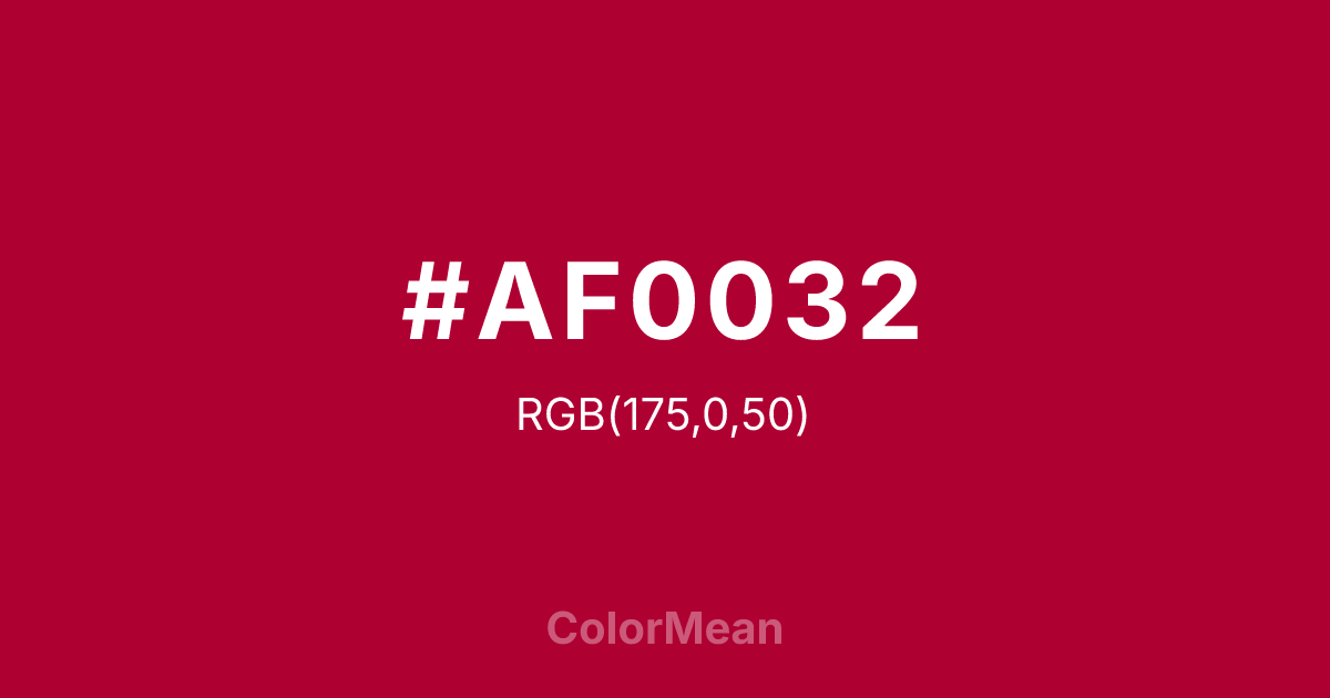 #AF0032 color swatch