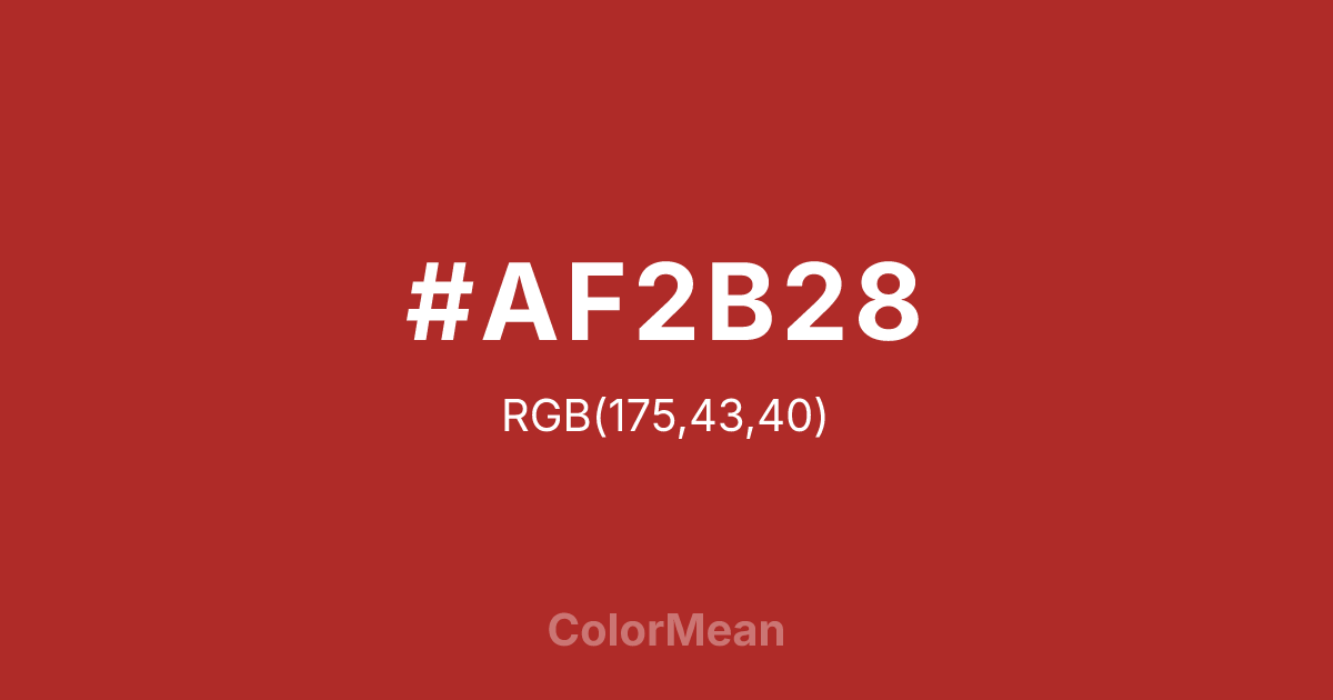 #AF2B28 color swatch
