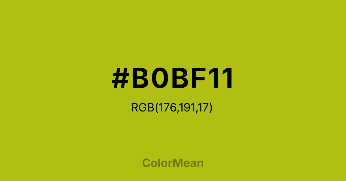 #B0BF11 color swatch